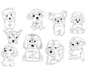 Stickserie - Hundeskizzen